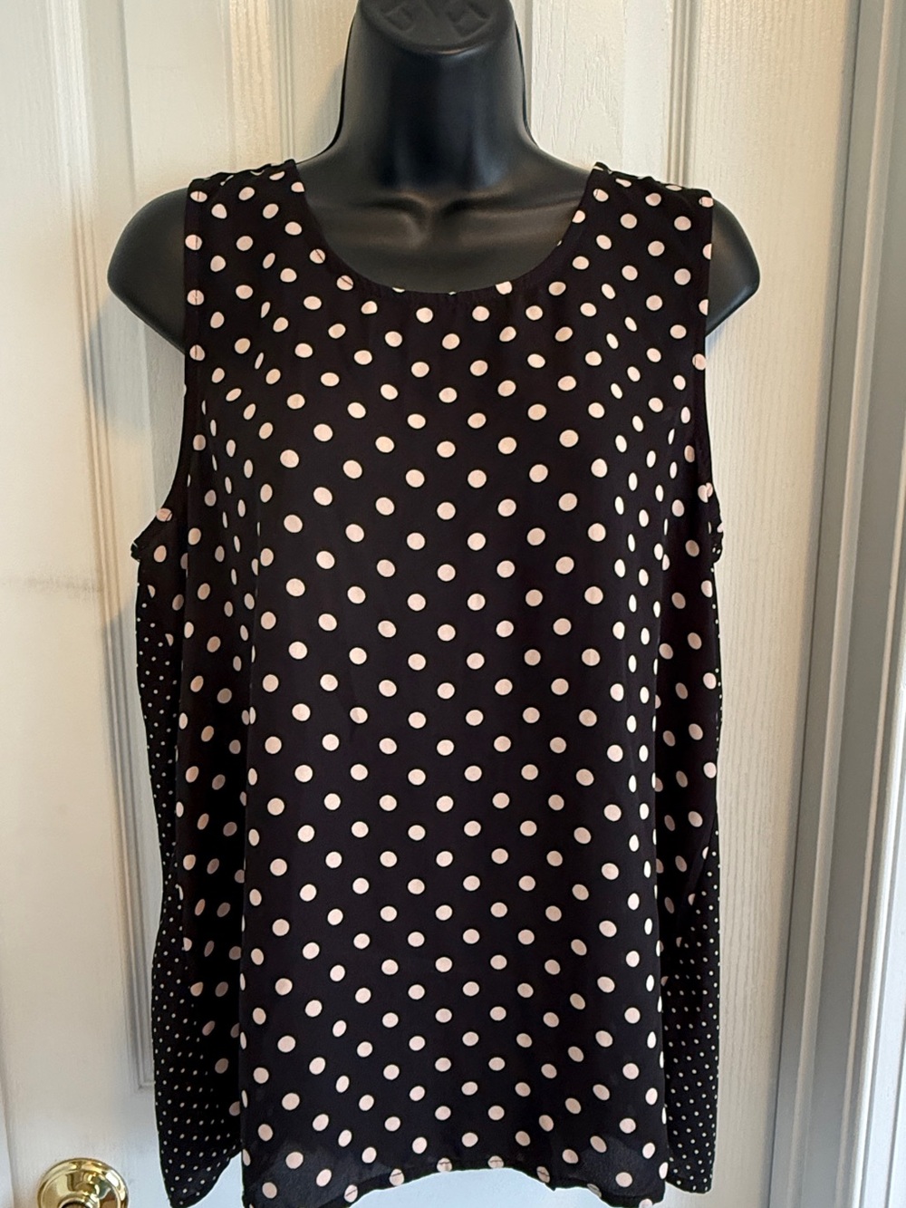 Black With Beige Polka Dot Tank